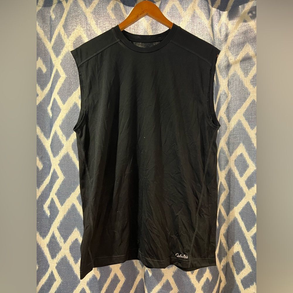 Cabelas Black Large Dry Release Muscle Tank Top